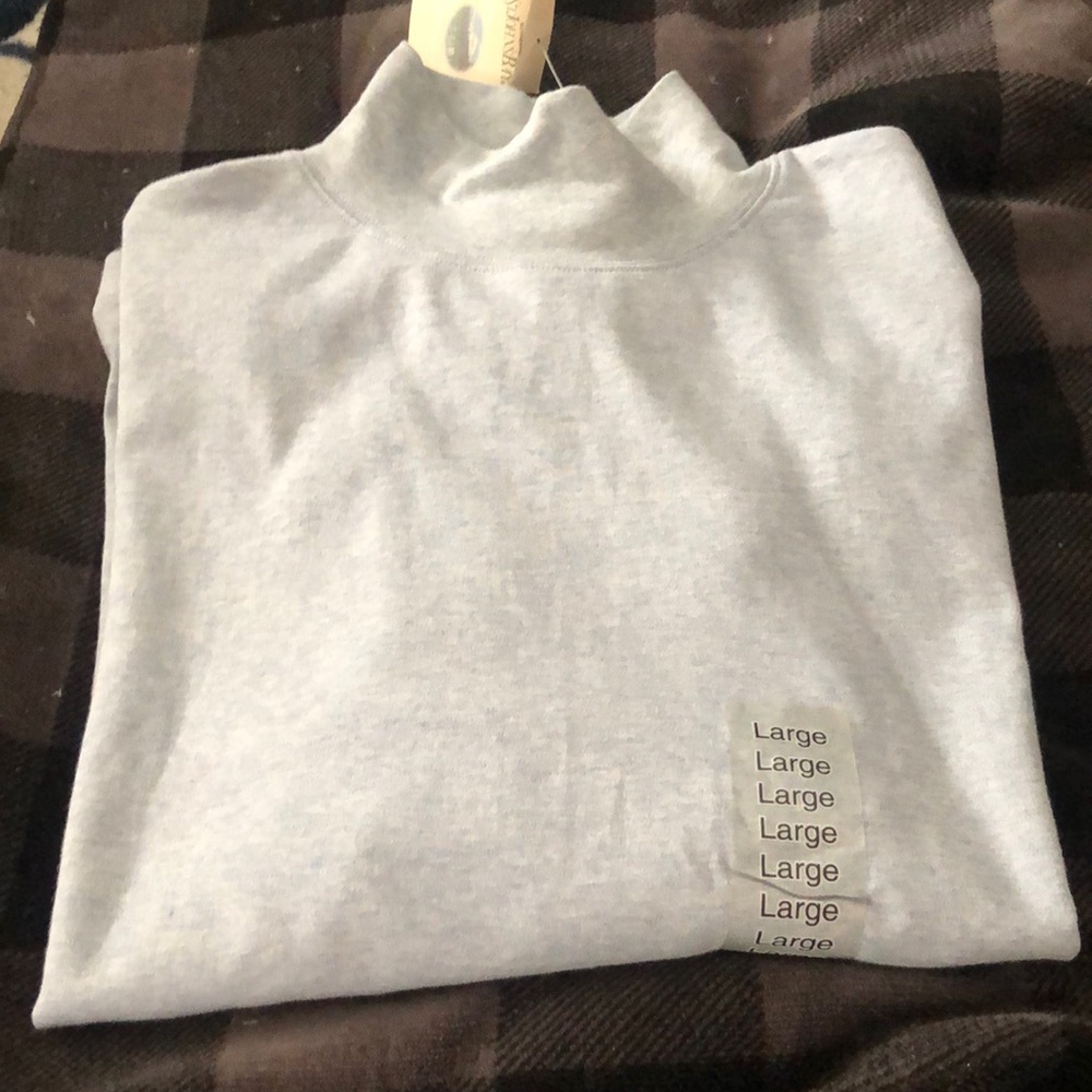 NWT blue Heather mock neck long sleeve shirt